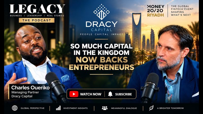 Charles Oueriko of Dracy Capital with host Julien Drolon at Money20/20 Riyadh